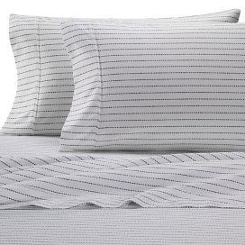 Heartland® HomeGrown™ Stripe 400-Thread-Count Sateen Queen Sheet Set in Navy