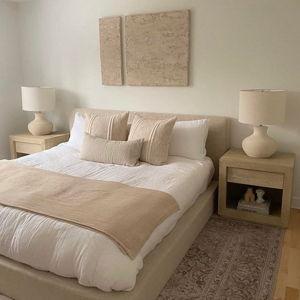 Allewie Queen Size Lift Up Storage Bed, Modern Wingback Headboard, Hydraulic Support, No Box Spring Needed, Light Beige