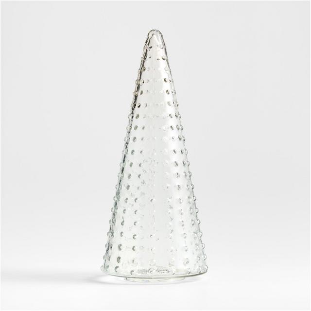 Winter Wonderland Clear Hobnail Glass Holiday Tree Large 16"