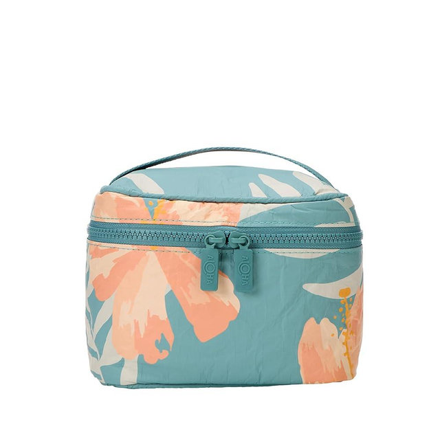ALOHA Collection Cabin Crew Kit | Lightweight, Packable, and Splash-Proof Makeup Pouch | Easy to Clean (Pink Salt/Tide)