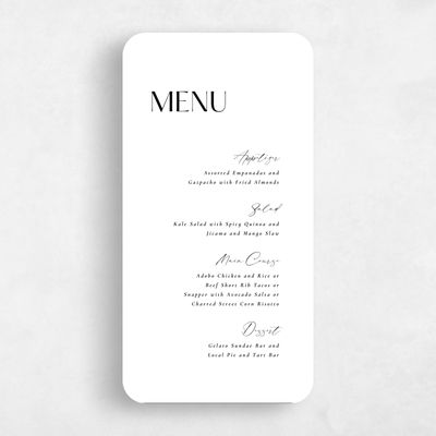 White Rounded Wedding Menu - Sundell
