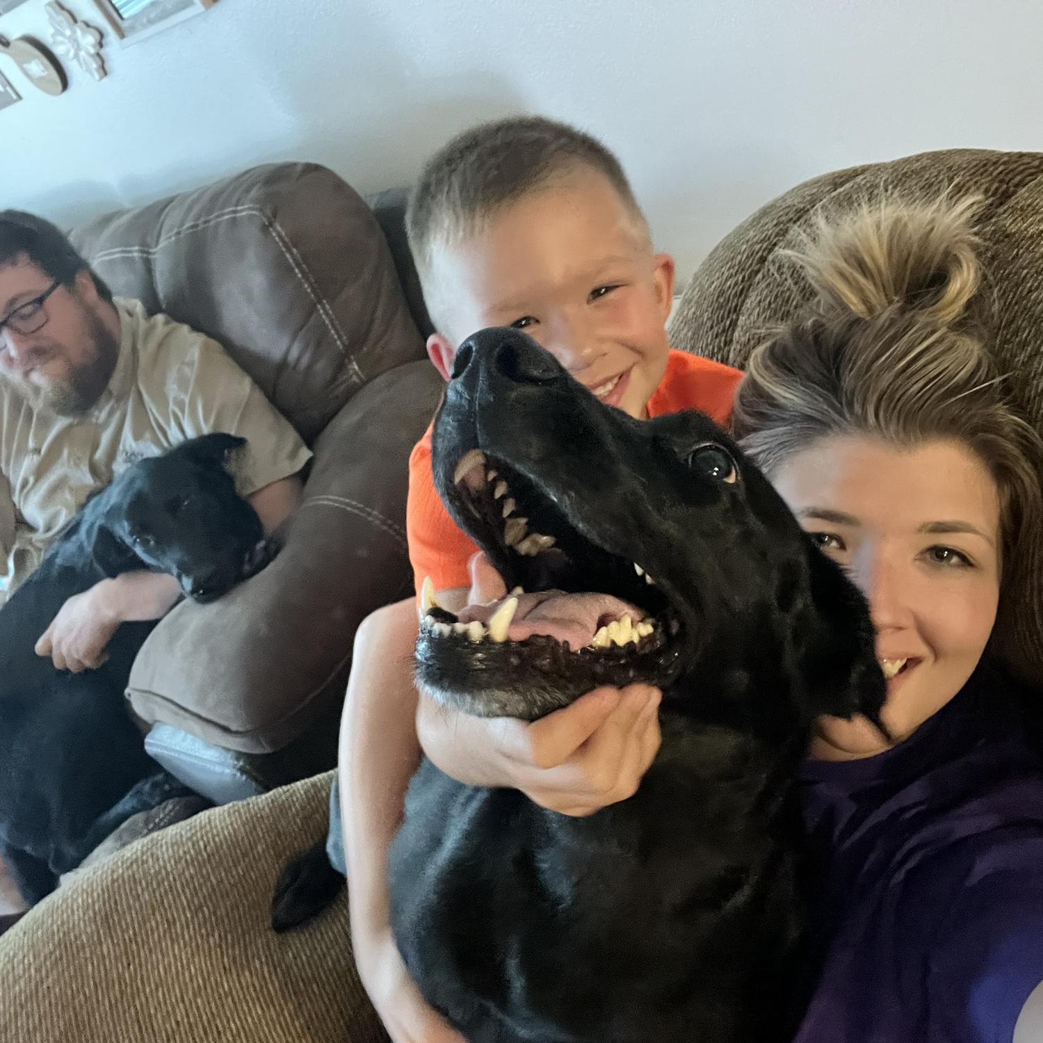 Chaotic family selfie.