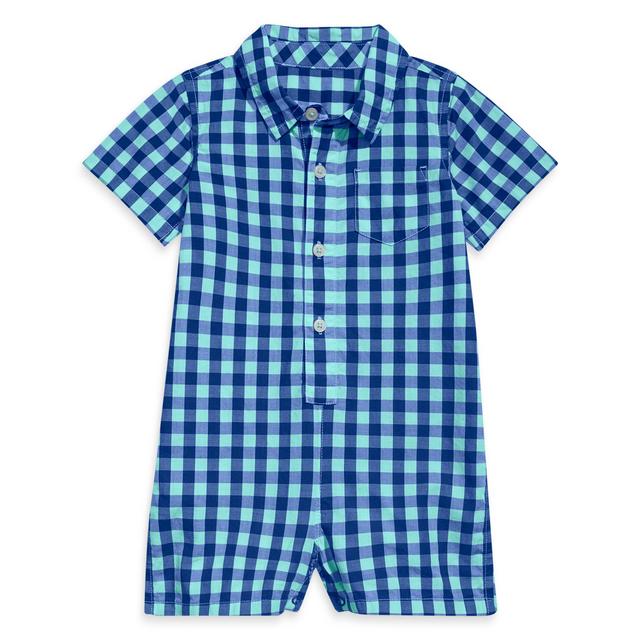 gingham polo romper