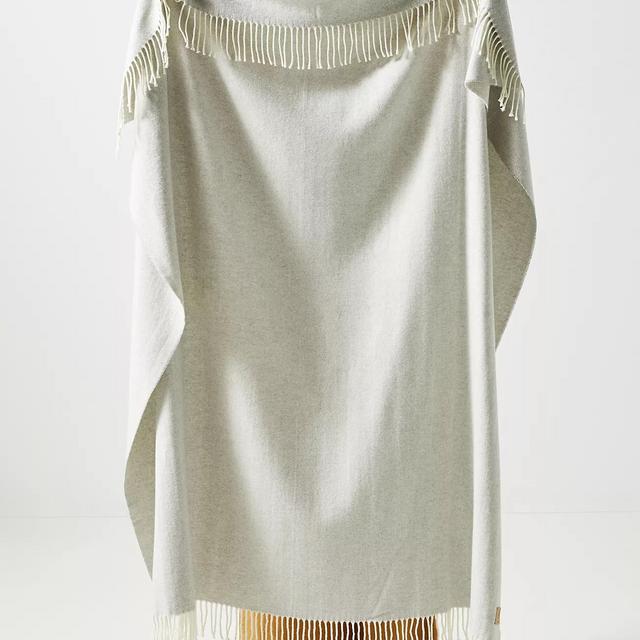 Solid Herringbone Throw Blankey Light Grey