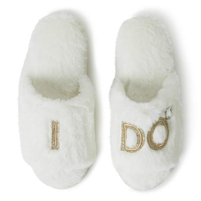 Dearfoams Women's Bride/Bridesmaid I Do I Do Crew Giftable Wedding Slide Slipper