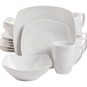 Gibson Home Zen Buffetware 16 Piece Dinnerware Set, White