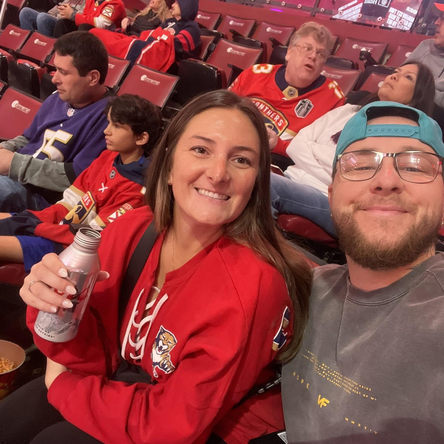 FL Panthers Game…where I cheered for both teams and Jordon pretended to be a Panthers fan (he’s a Predators fan)
