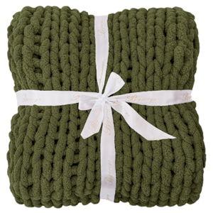 Bigacogo Chunky Knit Throw Blanket 51x63 inches Thick Jumbo Chenille Yarn Rope Knot Cable Yellow Green