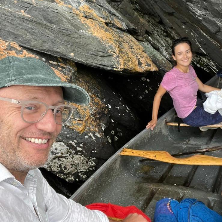 Taking refuge of the rain on a cave, Bon Echo Provincial Park 2024