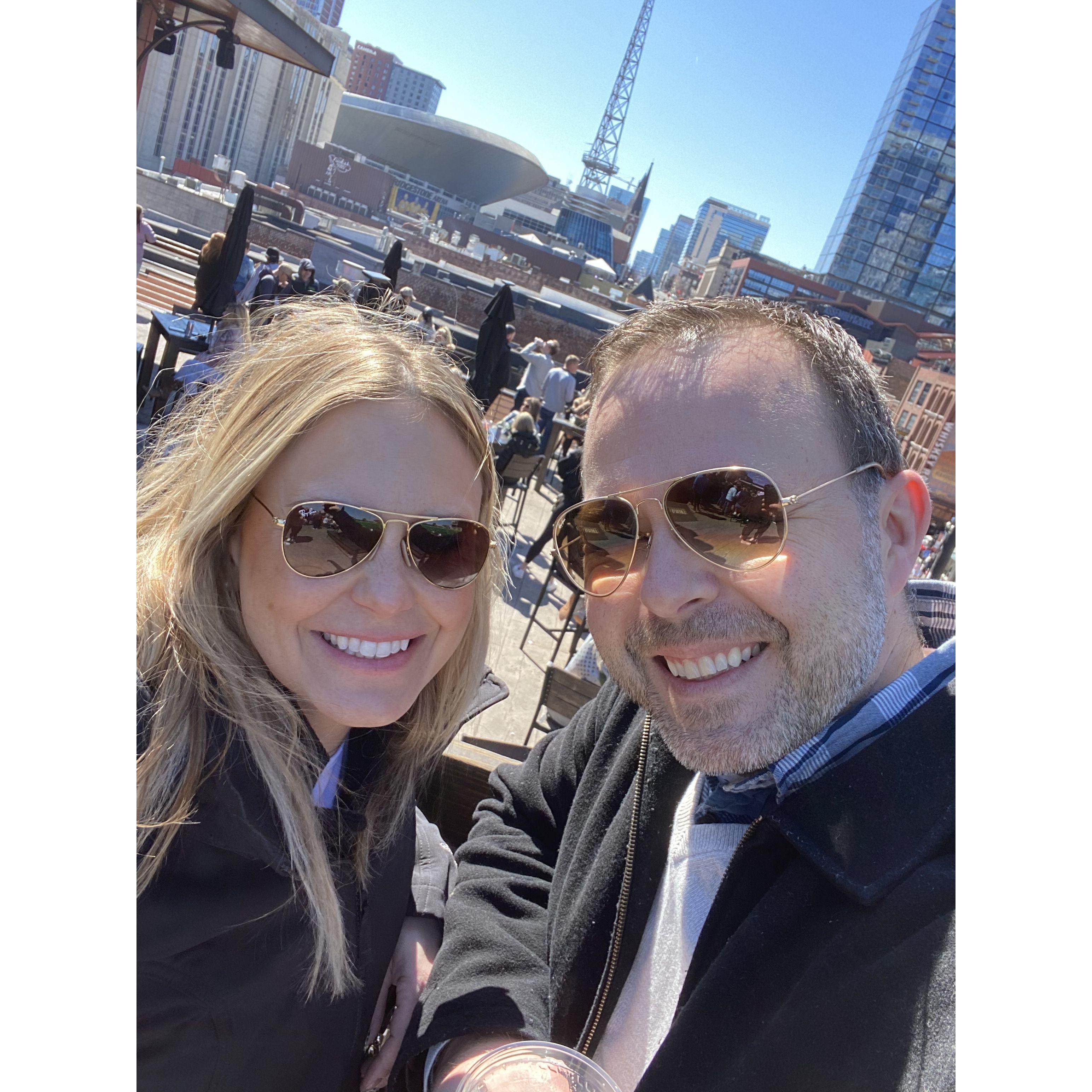 Hit up the rooftop bars in Nashville one last time before leaving after Matt's 40th birthday weekend.