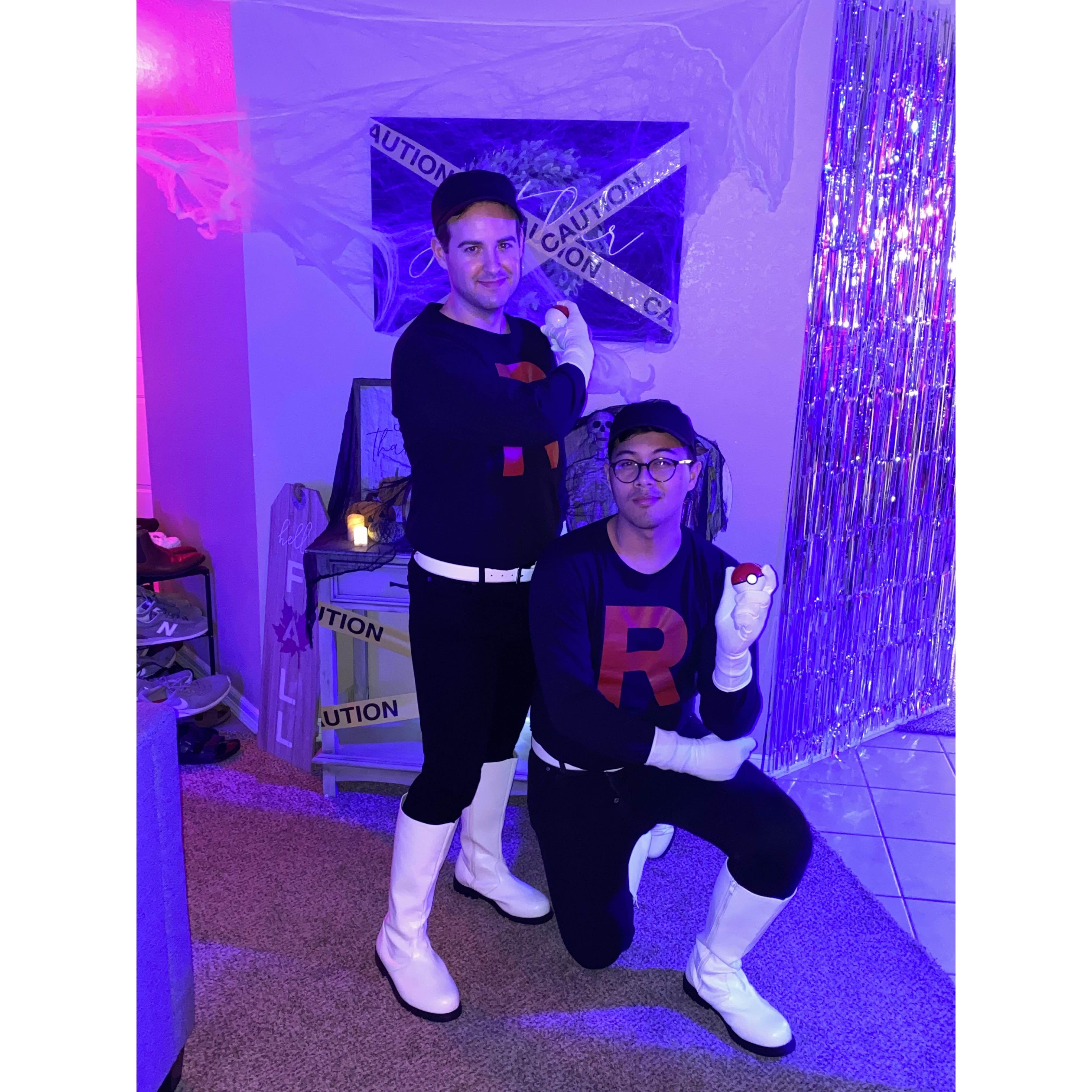 Our first of many Halloween Parties in which we coordinate our costumes. Halloween 2018 was "Team Rocket"