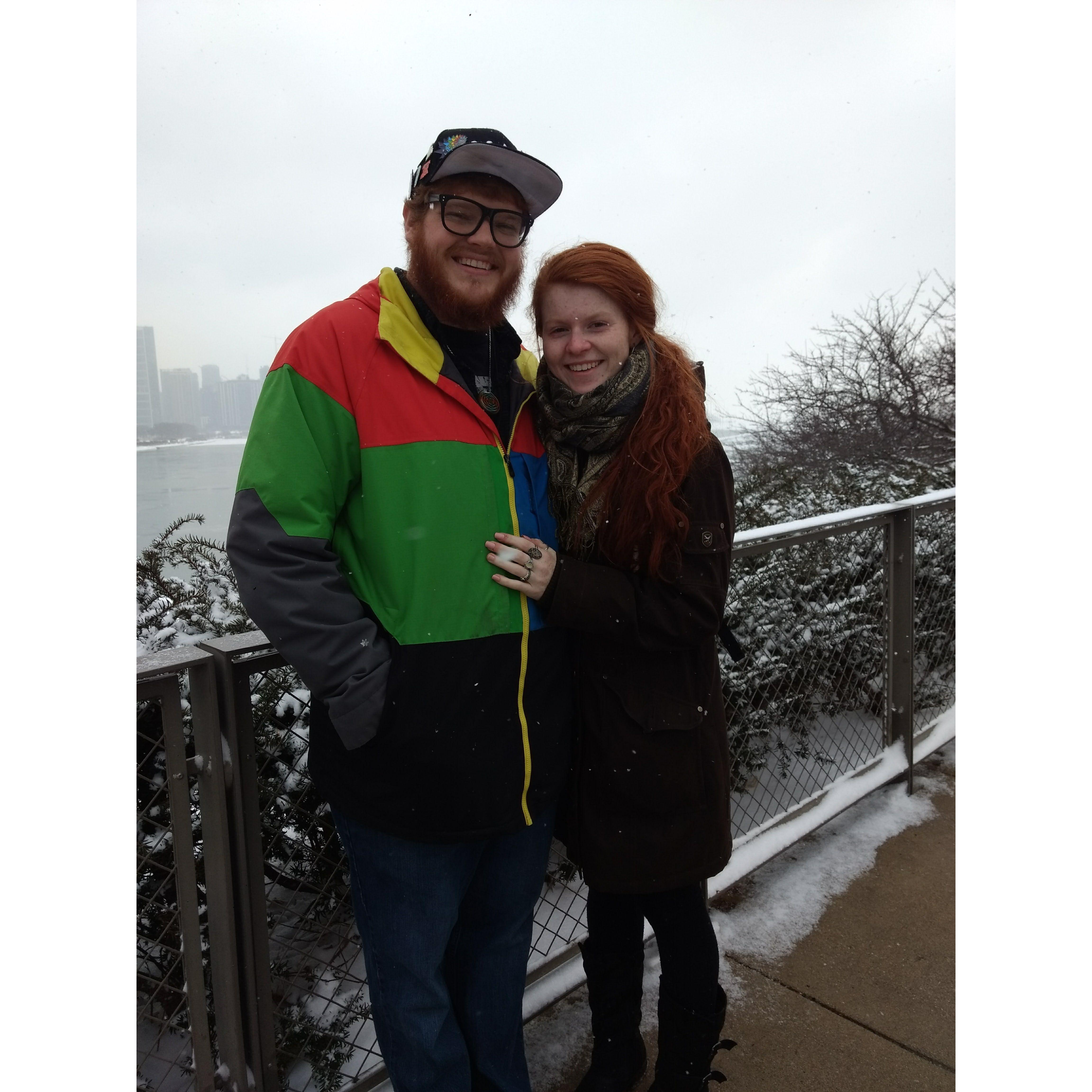 One of our first dates to Chicago to visit the Shedd Aquarium