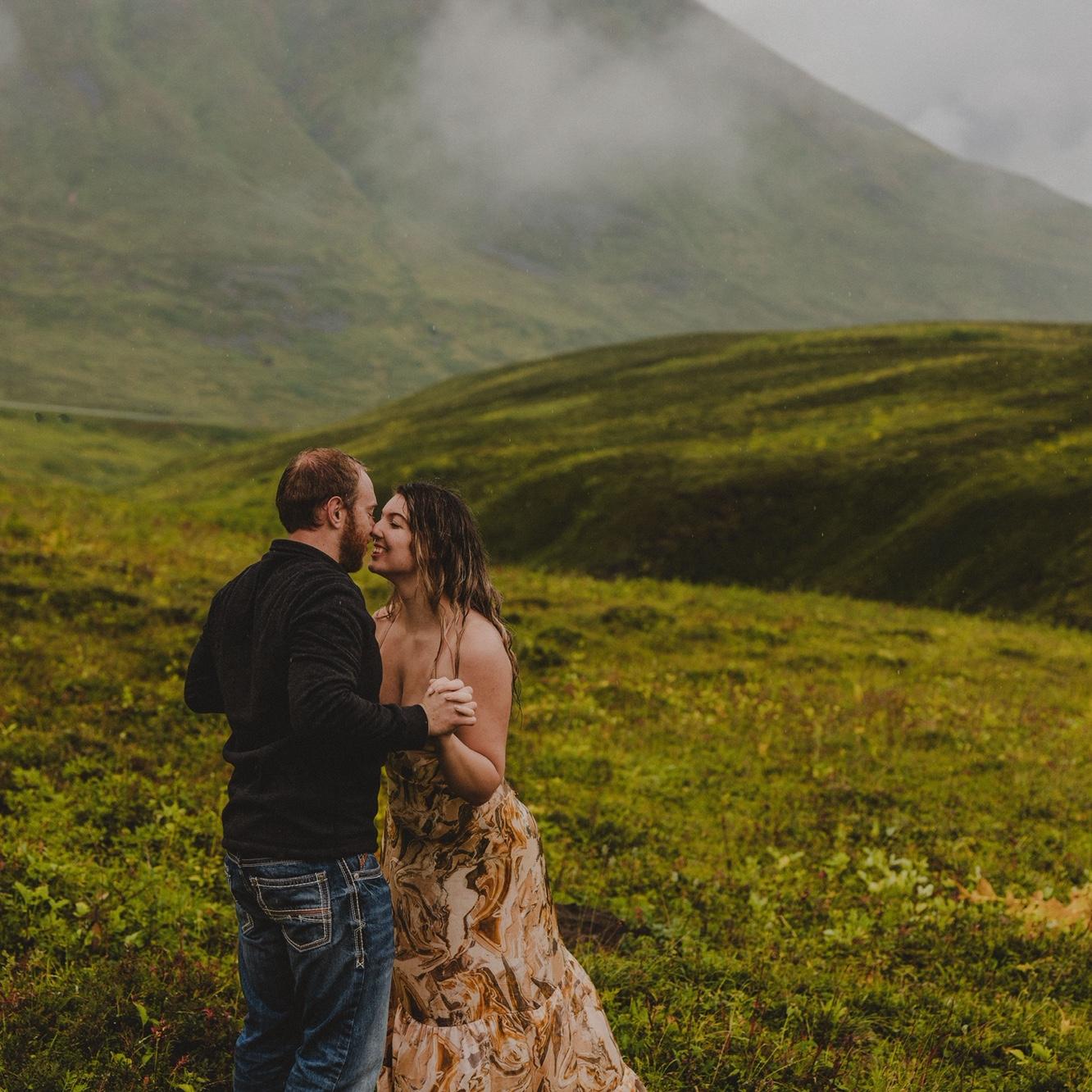 Our first couples photo shoot in Hatchers Pass - August 2024