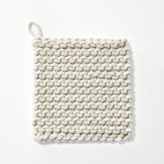 7" Rope Trivet Marled Light Gray - Figmint™