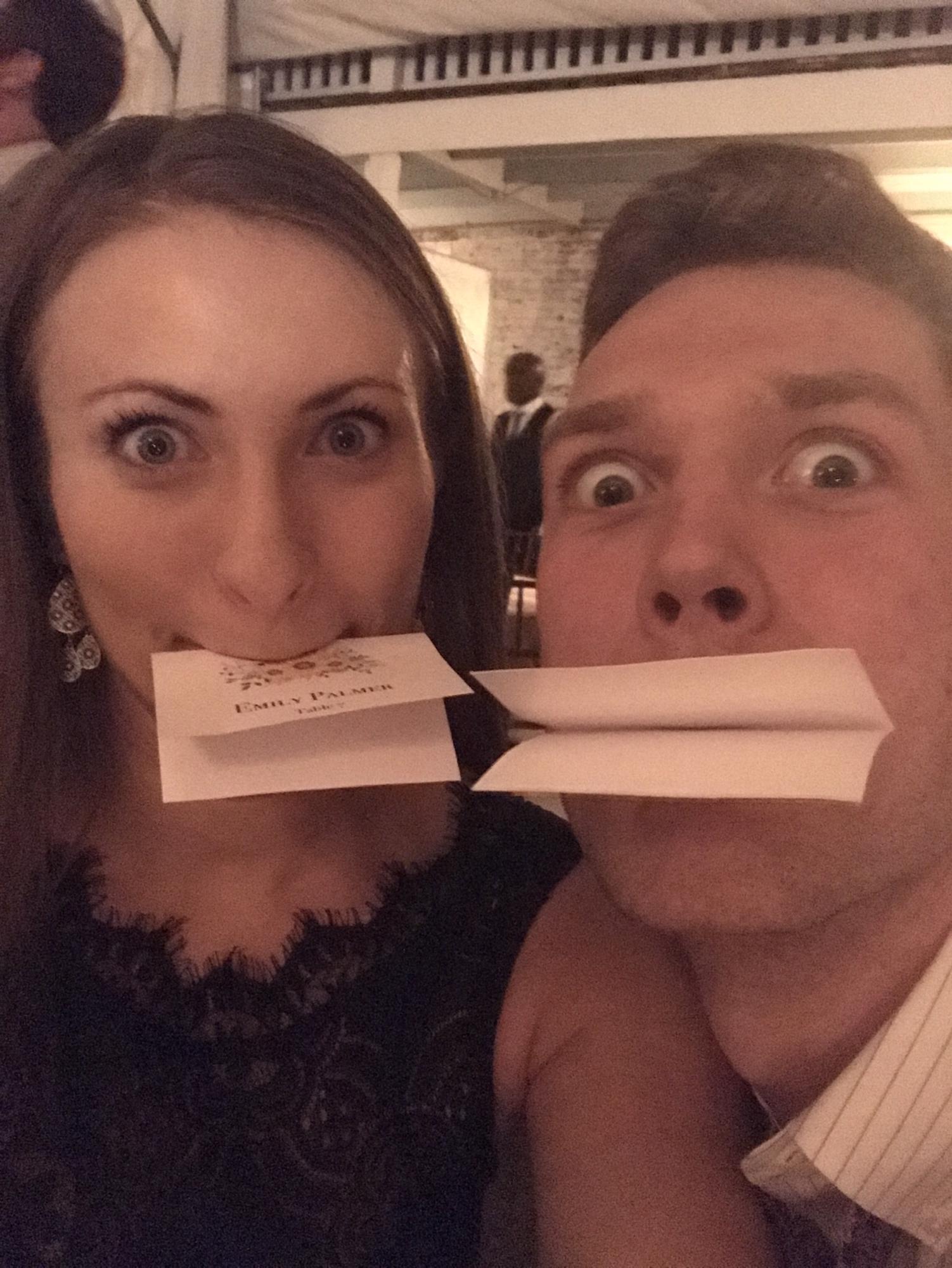 2017 - Goofing off at a friend's wedding, with no idea that one day we’d be planning our own!