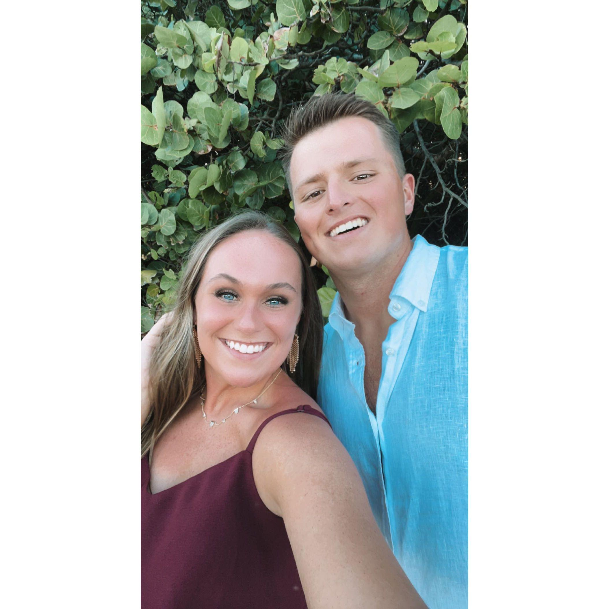 Just a few moments before he popped the question