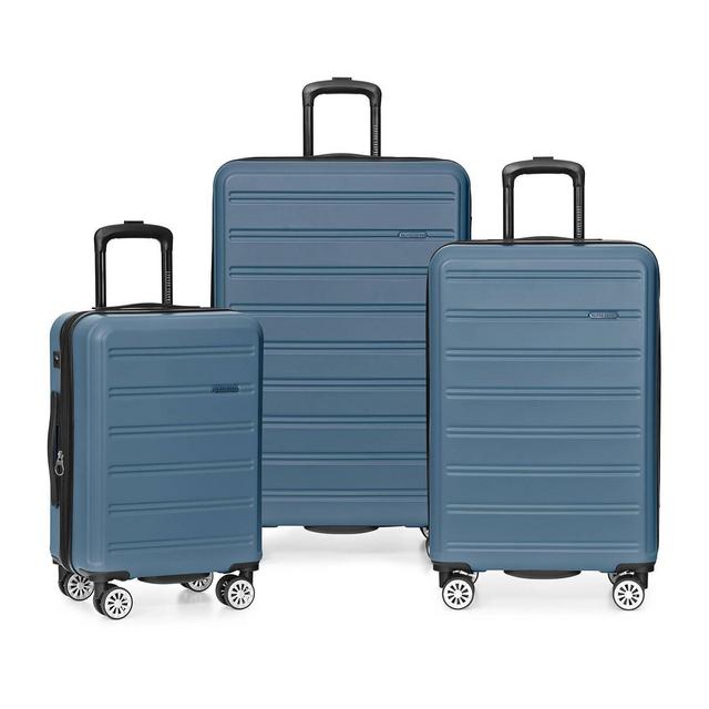Travel Select Snowcreek Matte 3pc Hardside Spinner Luggage Set with USB Port - Navy Blue