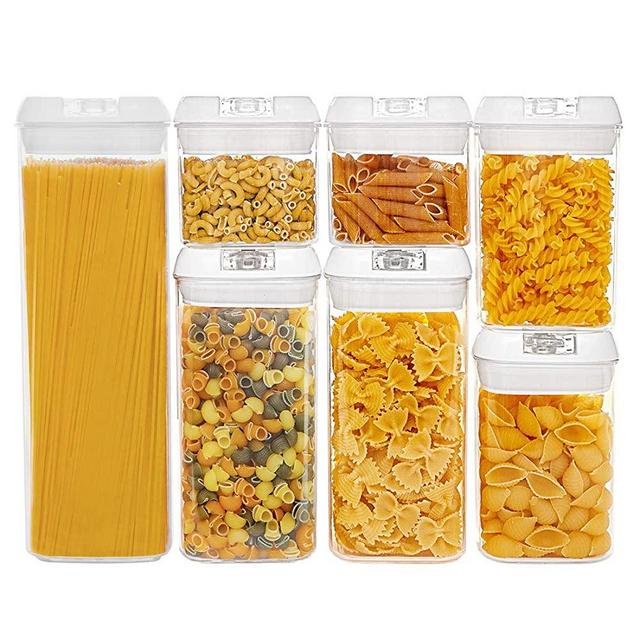 NOLOSHA Airtight Food Storage Containers with Easy-Lock Lid, Cereal Container Set of 7 made of BPA-Free Material Ideal for Cereal, Pasta, Nuts, Spaghetti