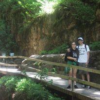 When we first started dating. This was a trip with some friends to the Flume Gorge