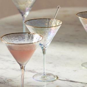 Zaza Lustered Martini Glasses, Set of 4