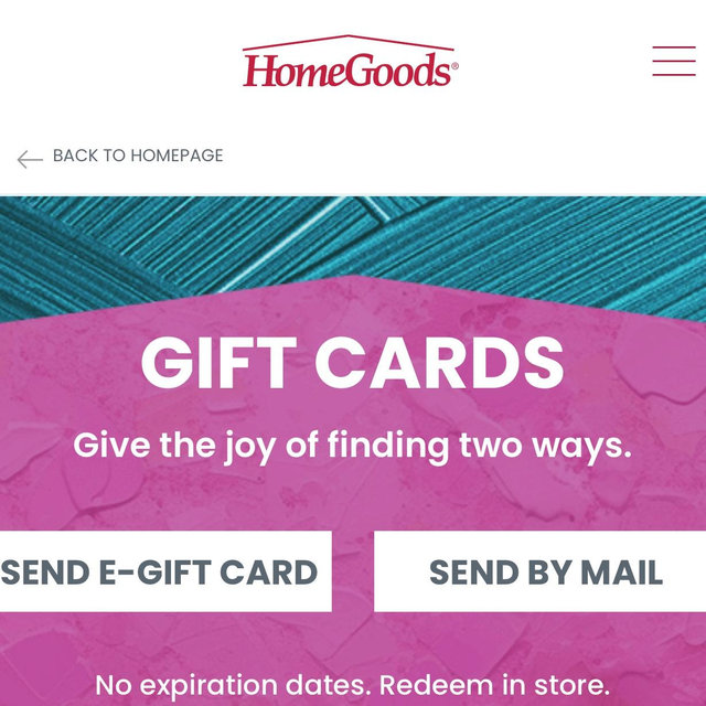 Homegoods Gift Cards