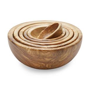 Petite Olive Wood Nesting Bowls