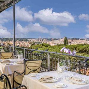 Dinner and wine in Rome