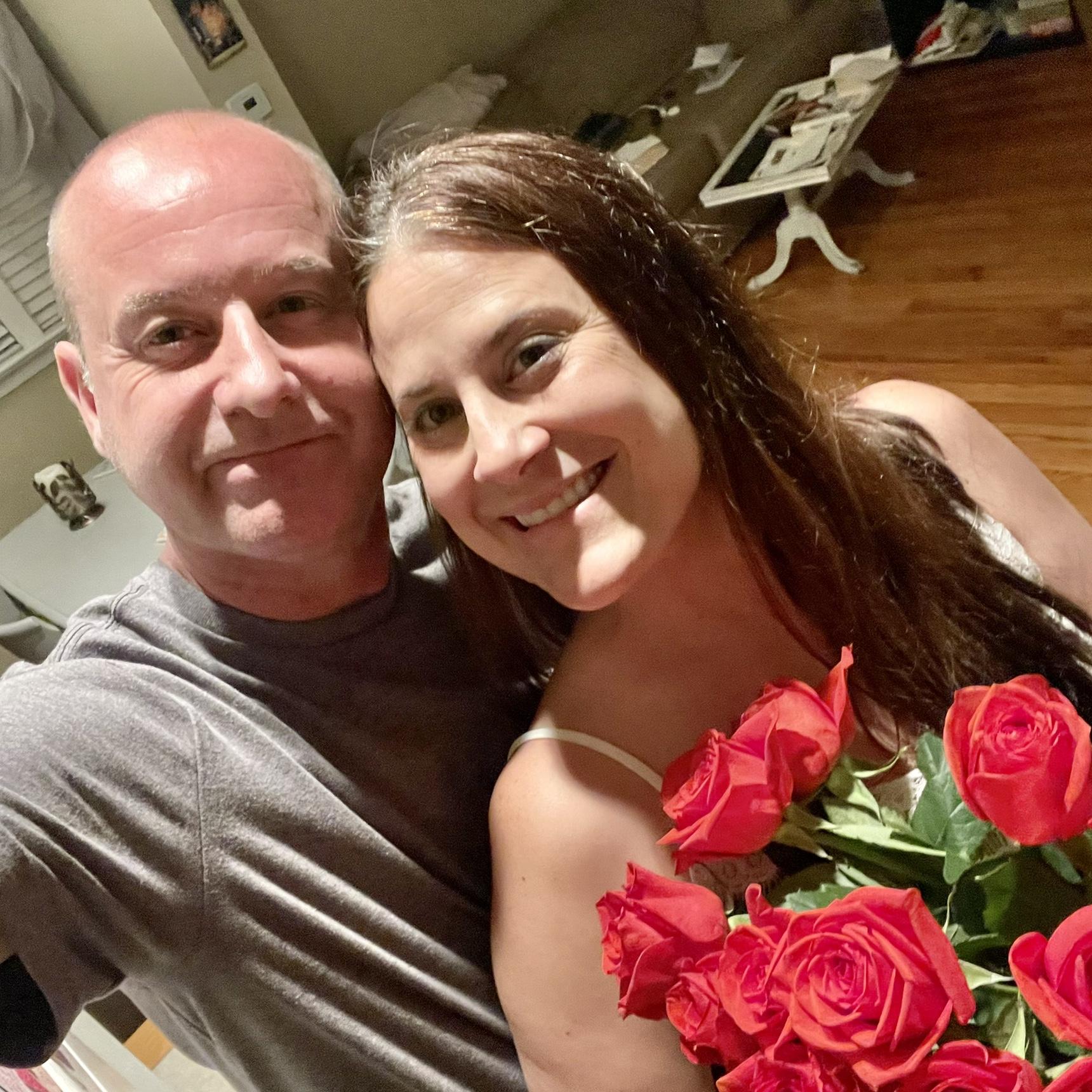 Darren has a lovely tradition of giving Terri flowers every month anniversary of the day they met- October 8th.