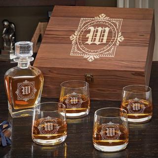 Winchester Personalized Draper Decanter Set with Benson Glasses