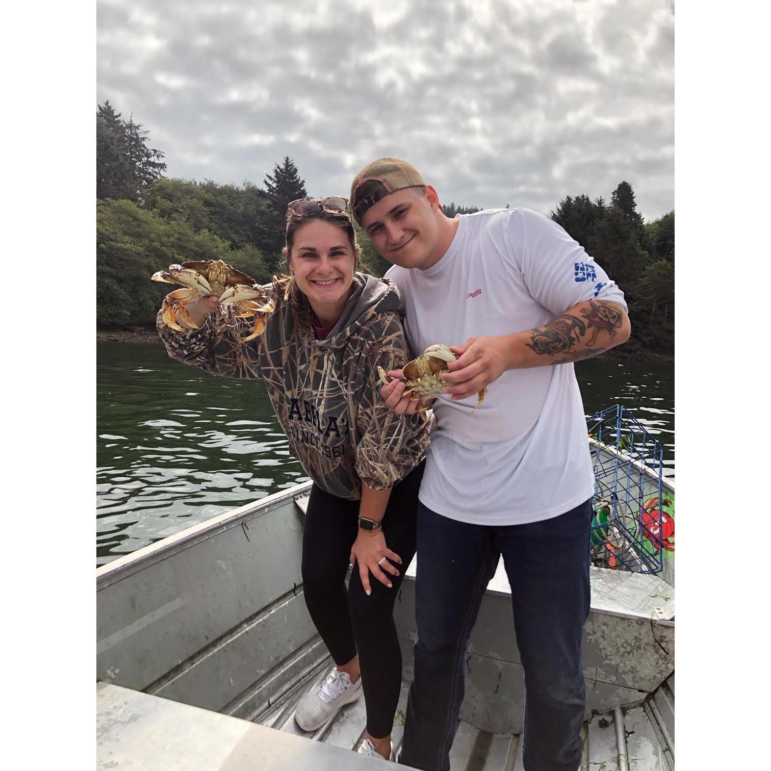 One of our favorite memories together and with his parents! CRABBING!