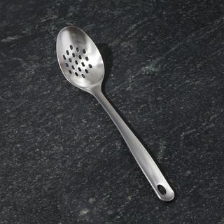 Crate and Barrel Brushed Stainless Steel Slotted Spoon