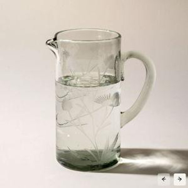 Etched Thistle Glassware - Pitcher / Clear