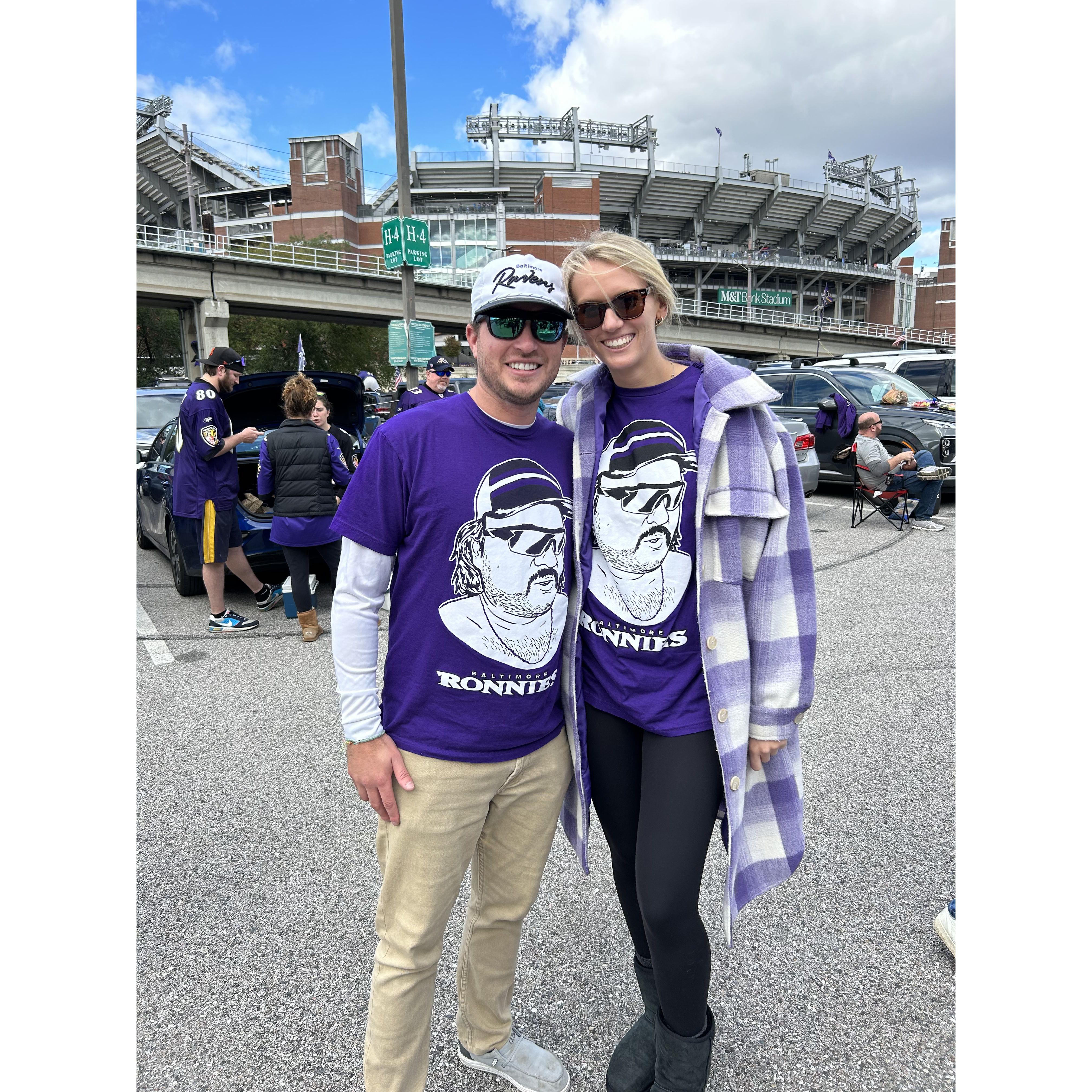 Ravens game (note the matching shirts)!