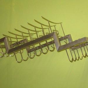 Zojila Ladakh Pot and Lid Wall Mount Rack, Silver