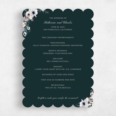 Green Scalloped Wedding Program - Napa