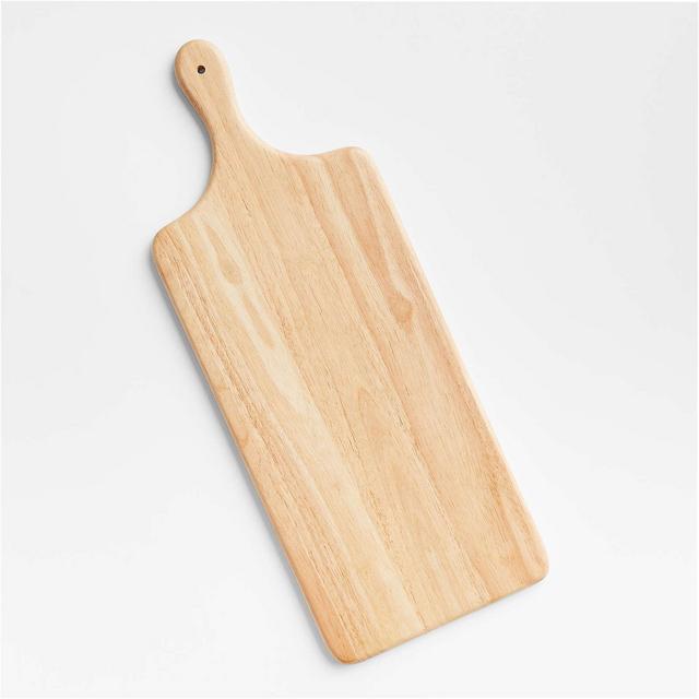 Tondo Natural Wood Paddle Serving Board with Handle