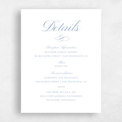 Dusty Blue Wedding Enclosure - Ventana Letterpress
