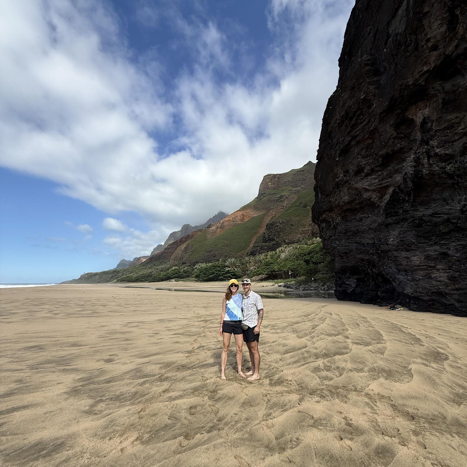 The beautiful Kalalau Beach, at the end of the Kalalau Trail on Kauai's Nā Pali Coast – where Phil proposed!