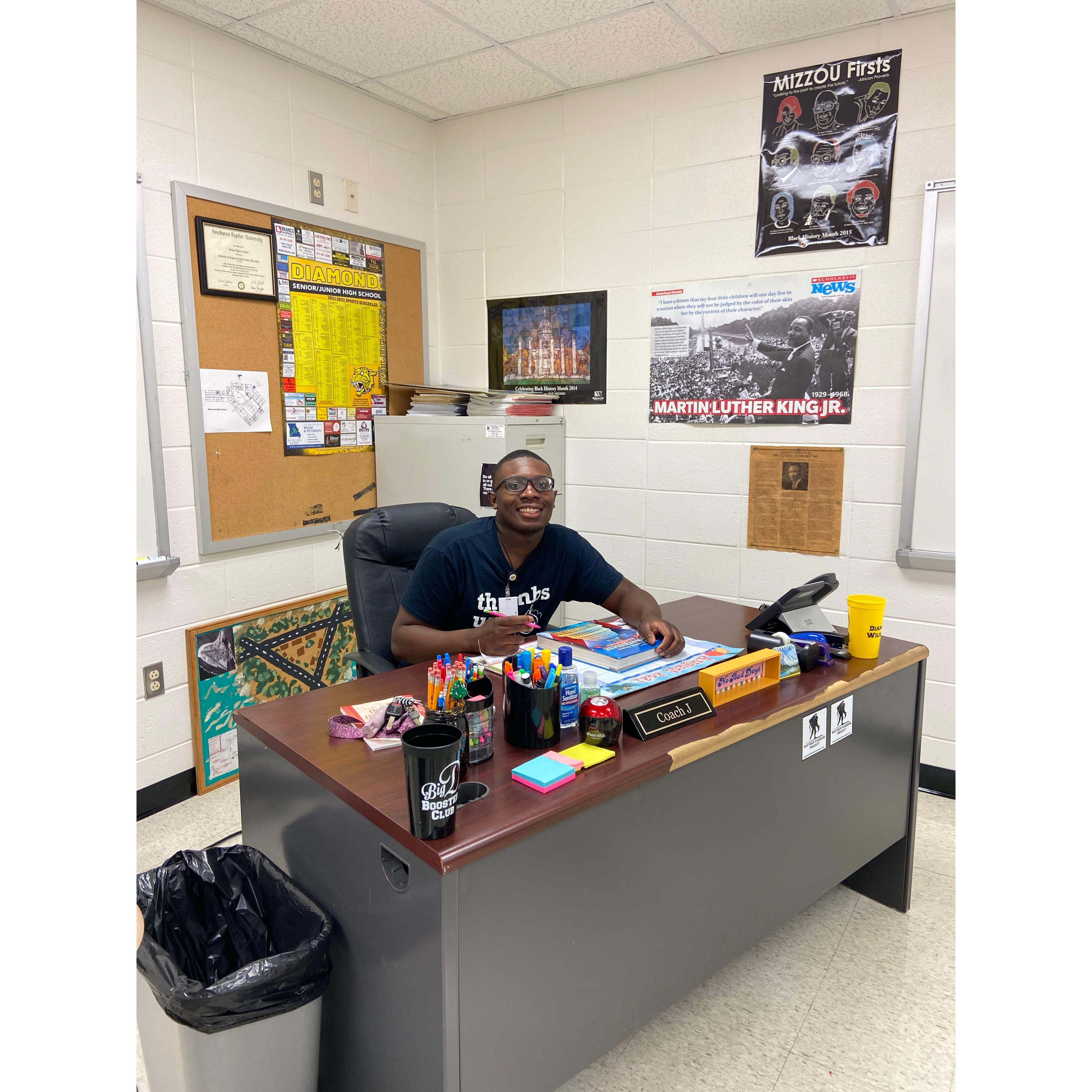 Jordan getting ready for his first day of teaching