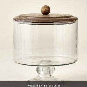 Magnolia: Wood + Glass Trifle Dish