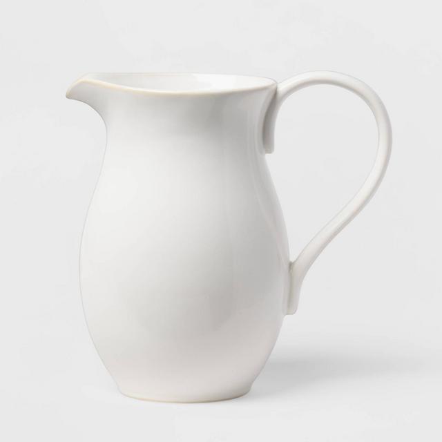 67oz Stoneware Beverage Pitcher White - Threshold™