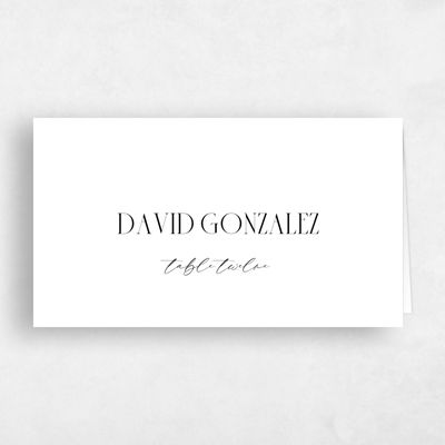 White Wedding Place Card - Roberts