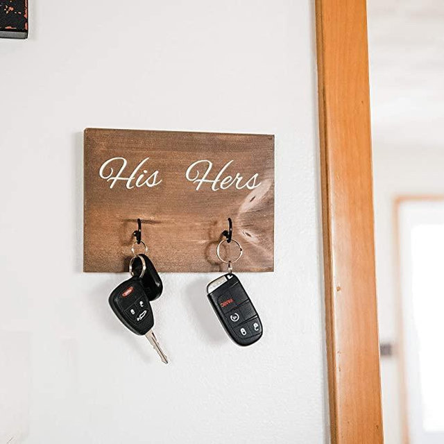 His and Hers Key Holder - Rustic Decor - Entryway Organization
