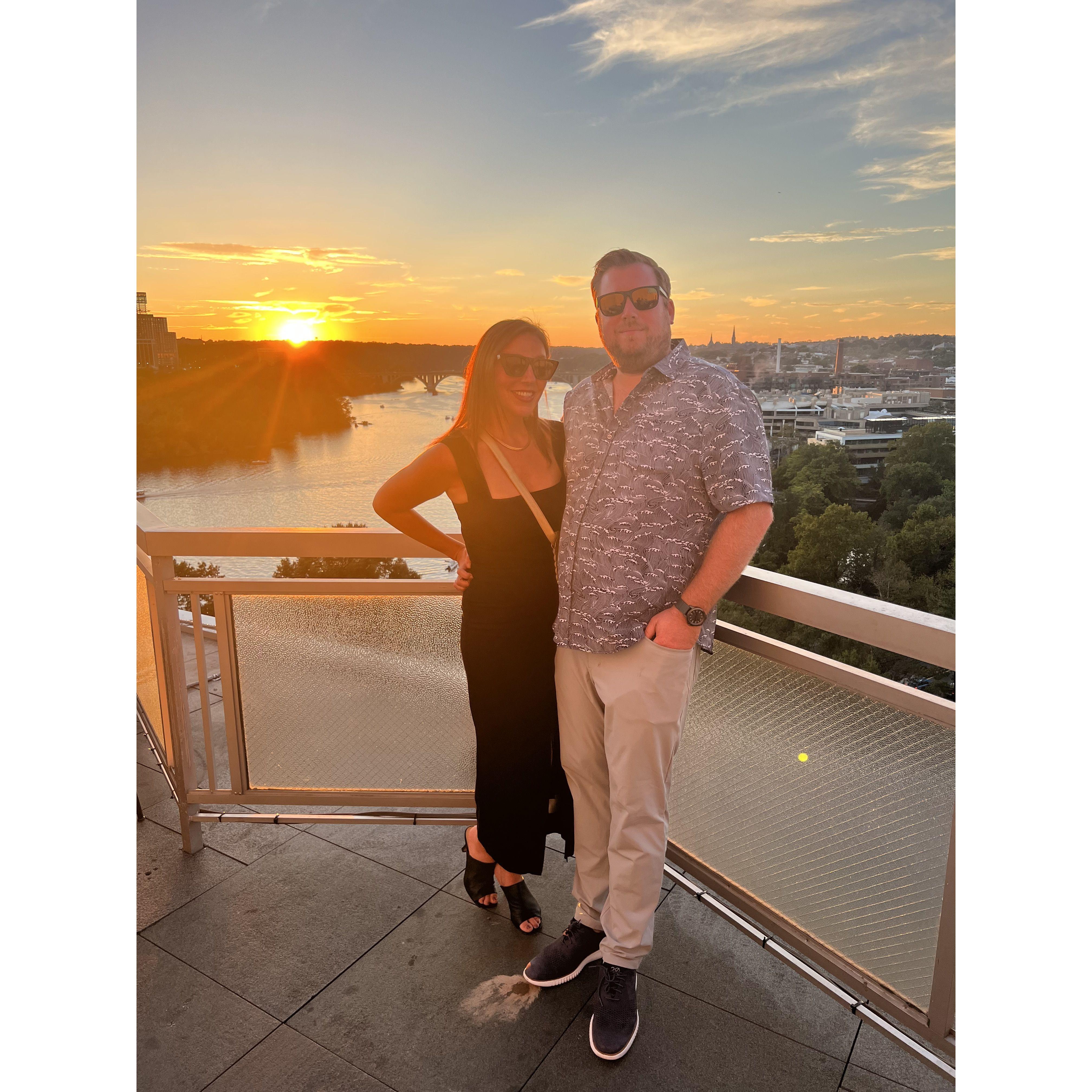 Watergate rooftop before Kennedy Center date night