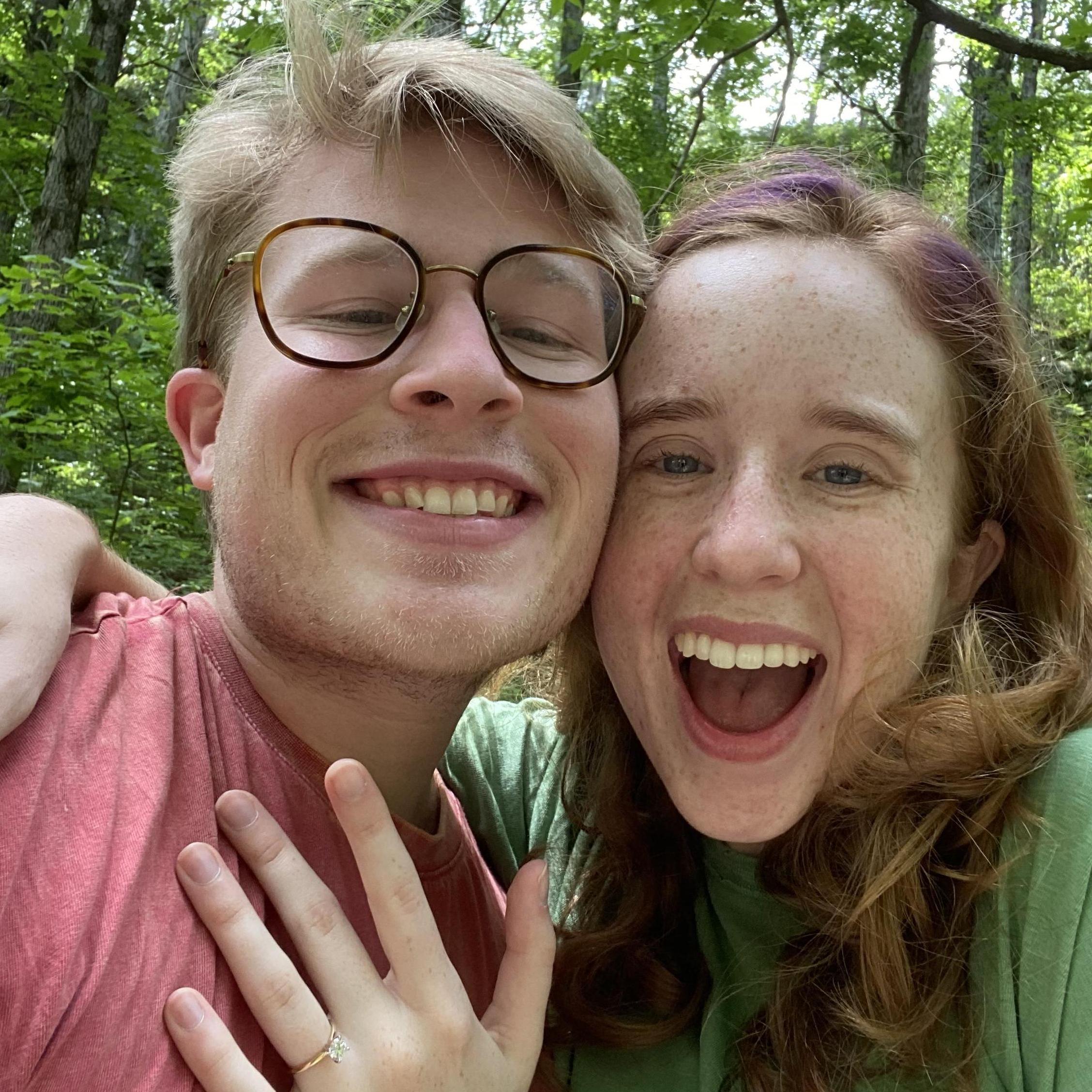 Will proposed to me on Petit Jean outside of a cave! I thought he was joking, but this picture proves he wasn't hehe