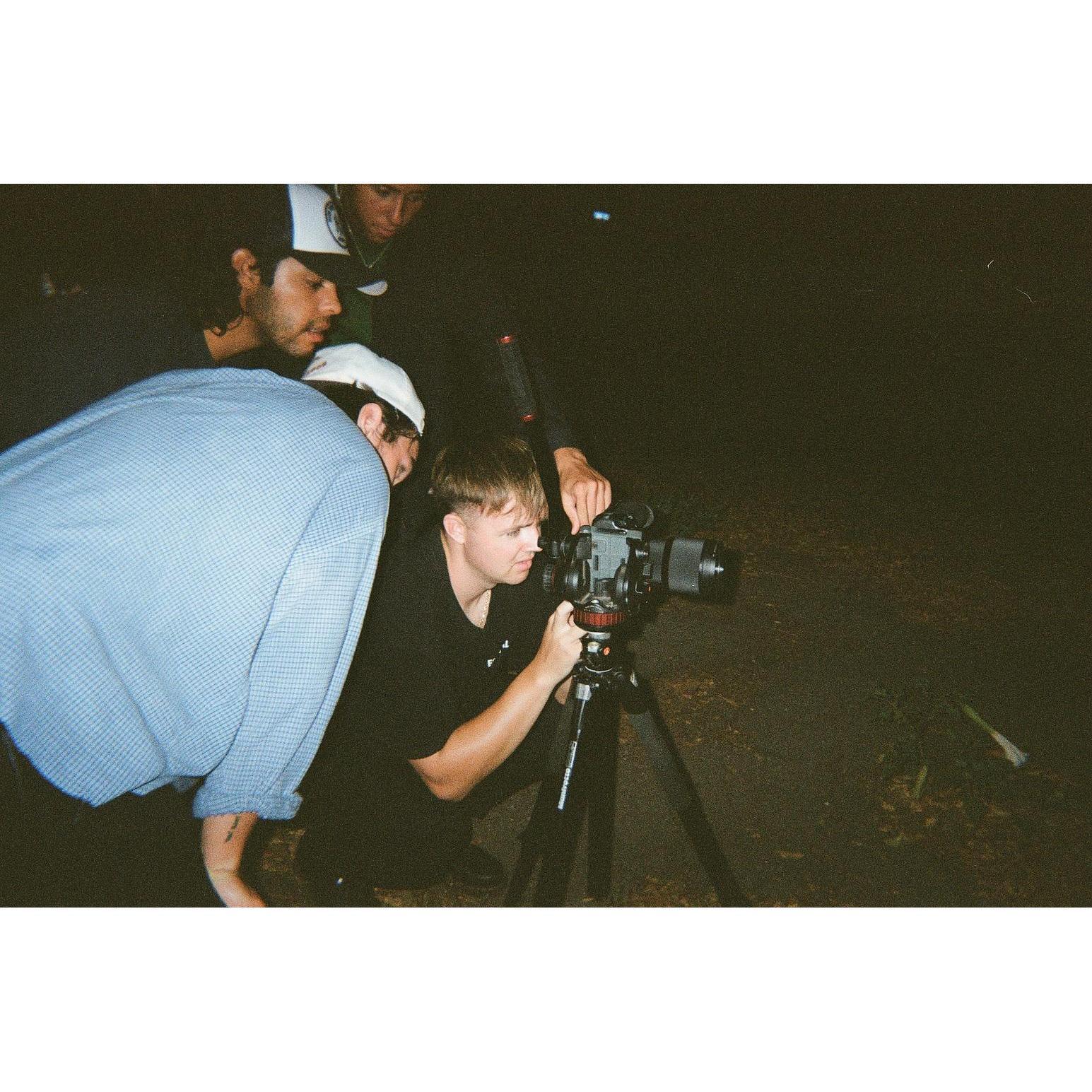 Dylan shooting fire cover art for my brother's band.