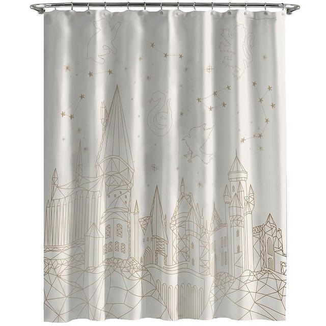 Jay Franco Harry Potter Fabric Shower Curtain - Kids Celestial Hogwarts Neutral Bathroom Décor