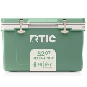 RTIC Ultra-Light 52 Quart Hard Cooler Insulated Portable Ice Chest Box for Beach, Drink, Beverage, Camping, Picnic, Fishing, Boat, Barbecue, 30% Lighter Than Rotomolded Coolers