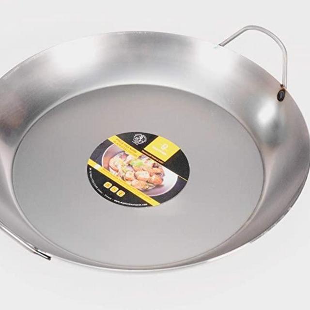 Matfer Bourgeat Black Steel Paella Pan, 14 1/8"