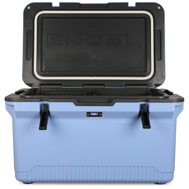 ENGEL 60 QT Ultra-Light Injection Molded Cooler - Ice Chest Keeps Ice up to 7 Days - Large Cooler Includes Wire Basket, Divider and Built-in Bottle Opener